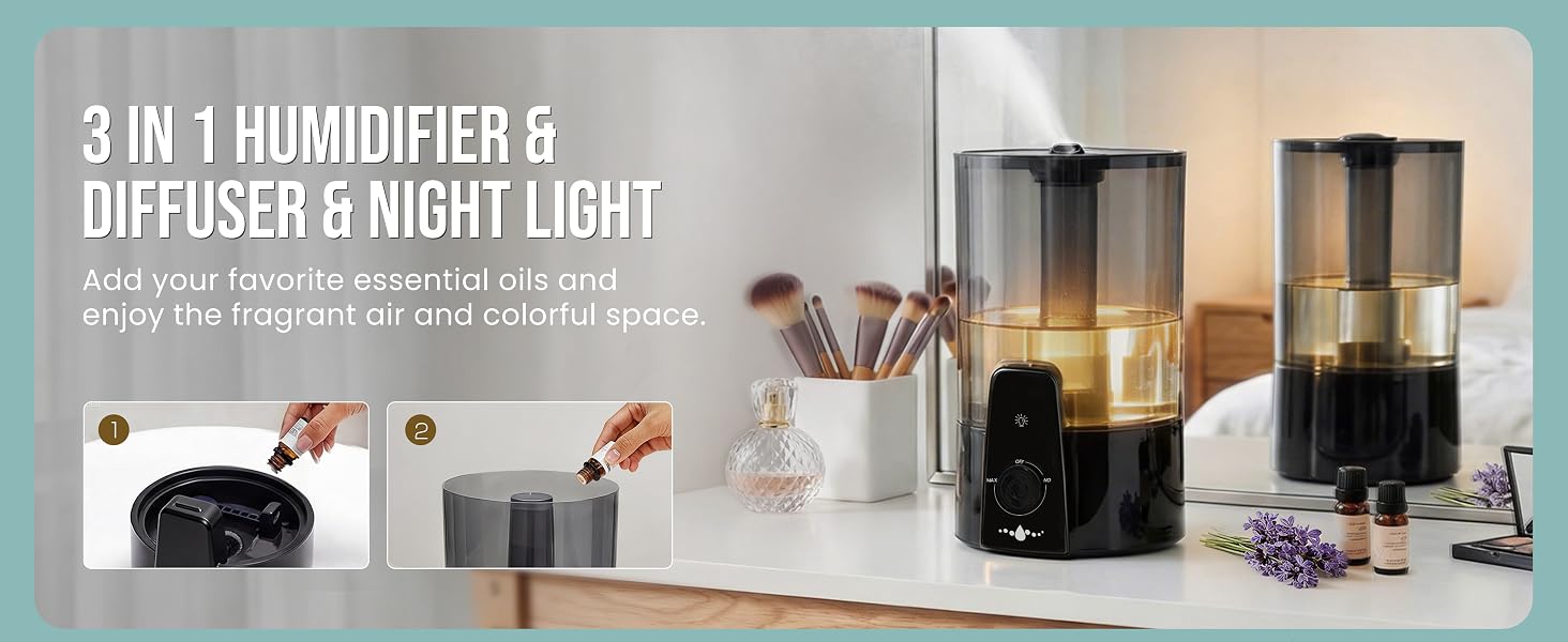 3 IN 1 HUMIDIFIER & DIFFUSER & NIGHT LIGHT