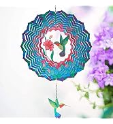 Wind Spinners Hanging 3D Metal Garden Wind Sculptures 12 inch Outdoor Garden Wind Catcher Magical...