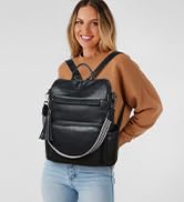 Shrrie Vegan Leather Laptop Backpack for Women 15.6 inch Work Backpack Fashion Travel Backpack Pu...