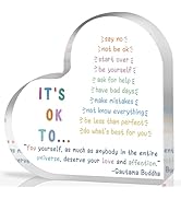 It's ok to, Inspirational Quote School Counselor Resources Therapy Office Acrylic Heart Gift Posi...