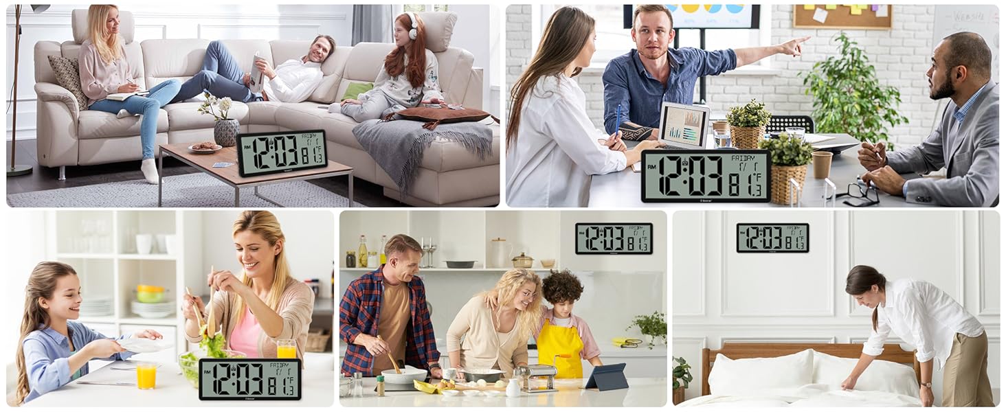 battery digital wall clock