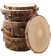 FSWCCK 17 PCS Unfinished Wood Slices 5.1-5.5 Inch Craft Wood kit, Round Wood Discs with Tree Bark...