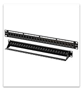 FGB 1U 24 port patch panel and cat6 rj45 keystone coupler 19" rackmount or wall mount patch panel