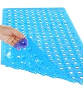 Yimobra Bathtub Shower Mat 34.5 x 15.5, Non Slip Bath Mats for Tub Floor with Drain Hole and Suct...