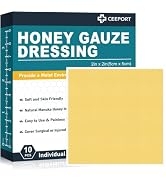 Ceeport Manuka Honey Gauze Wound Dressing 2" x 2",10 Pack Manuka Honey Wound Care Pads, Medical G...