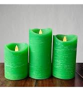 EZiKitchen Real Wax Flameless Candles Set of 3 (D 3" x H 4" 5" 6") Battery Operated LED Candle wi...