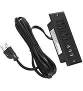 Furniture Recessed Power Strip, Recessed Desk Outlet with 3.1A Max USB, in Conference Desk Recess...