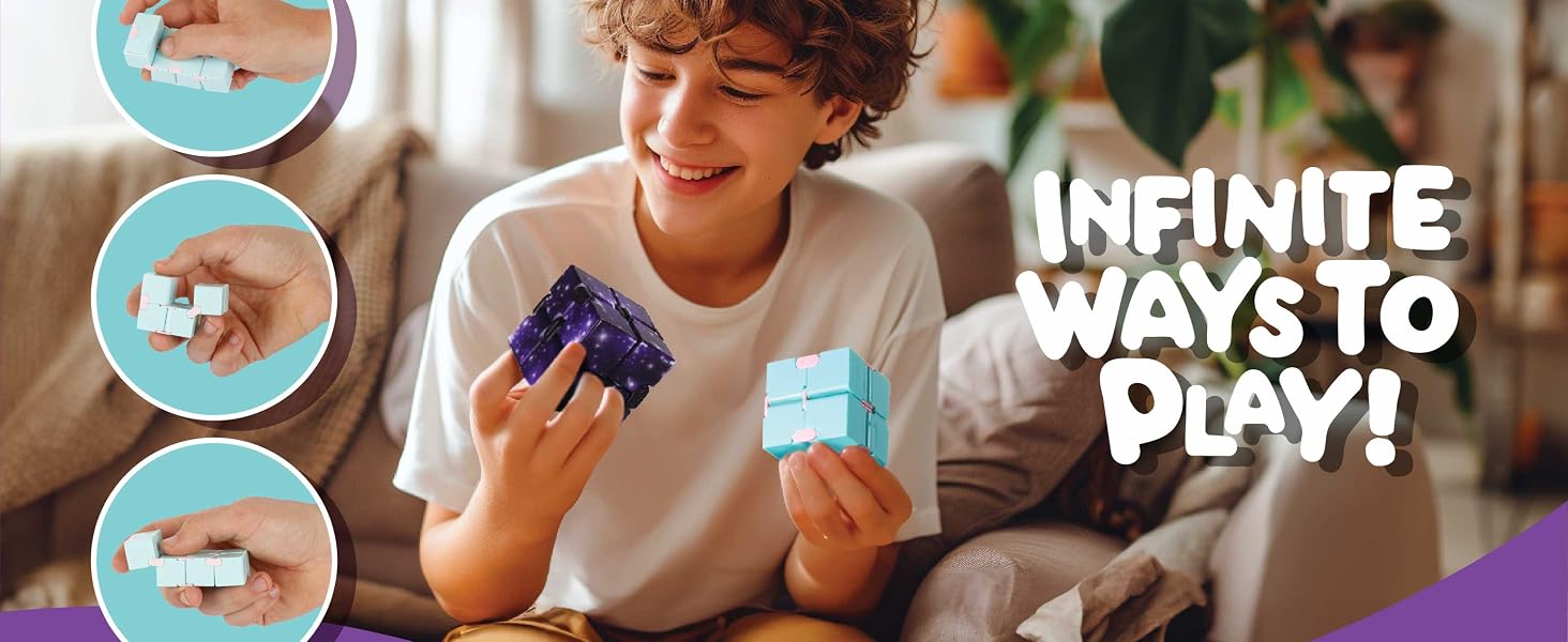 BunMo 2 Pack Infinity Fidget Cube