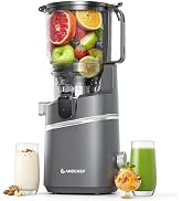 AMZCHEF Cold Press Juicer – 6.5" Wide Mouth Hopper for Whole Recipe Loading, Self Feeding for Han...