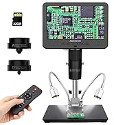 Andonstar AD246S-M HDMI Digital Microscope 2000x for Adults, 3 Lens 2160P UHD Video Record, 7 Inc...