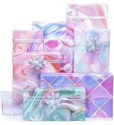 Larcenciel Holographic Gift Wrapping Paper, Iridescent Mermaid Scale Pattern, Pearl Finish, 6 She...