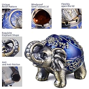 elephant ashtrays for cigarettes big small weed smoking tobacco ashtray home patio porch outdoor