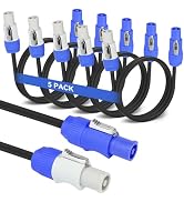 Aukuoy 5 Pack Stage Light PowerCON Cable, 3 Pin 16AWG AC PowerCon Connector Cord Input to Output,...