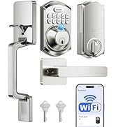 TEEHO TE012W-H WiFi Keypad Door Lock with Handle Set, Fingerprint Smart Locks, Front Door Keyless...