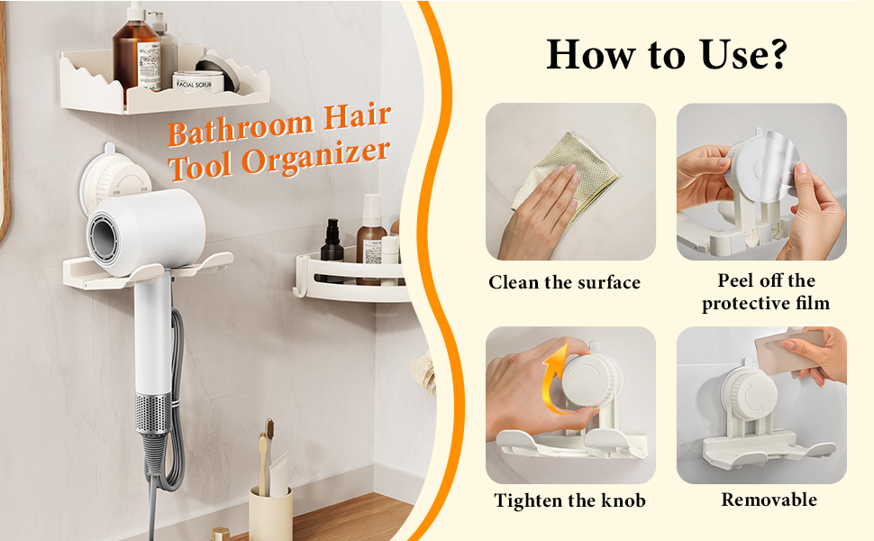 hairdryer holder for bathroom