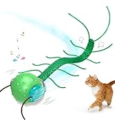 Saolife Interactive Cat Toys for Indoor Cats, Moving Cat Ball with Tail, Fast Rolling on Carpet, ...