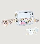 KlaOYer PVC Clear Crossbody Bags, Stadium Approved Transparent Shoulder Bag Handbag Small Square ...