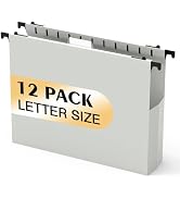 Extra Capacity Plastic Hanging File Folders,12 Pack Reinforced Hang Folder,Heavy Duty 7 Inch Expa...