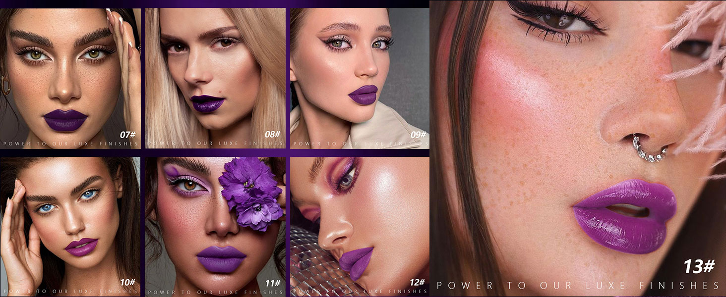 HHLTOH Purple Matte Lipsticks for Women