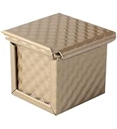 Kichvoe Mini Square Loaf Pan with Lid Non-stick Pullman Toast Box Aluminum Bread Baking Mold Cube...