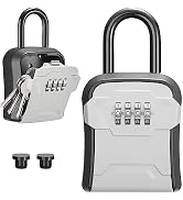 Puroma Lock Box, Key Lock Box Wall Mount & Portable Combination Lockbox with Resettable Code, Sec...