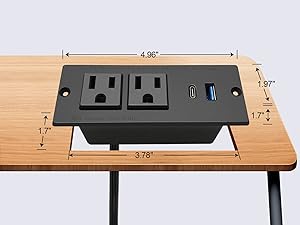 Easy to Install Recessed Power Strip USB C
