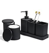 YMXYJM Bathroom Accessories Set, 6 Piece Bathroom Set with Toothbrush Holders, Soap Dispenser, Va...