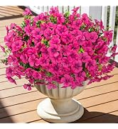 Roberly 12 Pcs Artificial Geranium Flowers for Outdoors, Silk Fake Flowers with Eucalyptus UV Res...
