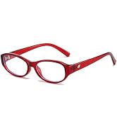 LJCZKA Oval Blue Light Blocking Glasses for Women Retro Small Oval Frame Glasses Y2K Clear Lens C...