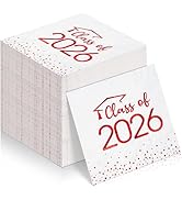 100Pcs Class of 2026 Graduation Napkins, Disposable Congrats Grad Paper Cocktail Napkins Square F...