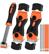 Razor Blade Scraper, 3 Pack Razor Scraper Tool with 45Pcs Razor Blades, Plastic Scraper Tool, Raz...
