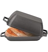 Flavehc Cast Iron Dutch Oven for Bread Baking 12x8 Inch Pre-Seasoned Bread Oven with Lid 6QT Cast...