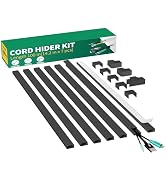 Delamu Cord Hider, 100in Self-Adhesive Cord Cover Kit for Wall Mounted TV, Paintable Wire Hider, ...