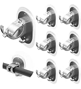 6PCS No Drill Curtain Rod Brackets Self Adhesive Curtain Rod Holder No Drilling Curtain Rod Hooks...