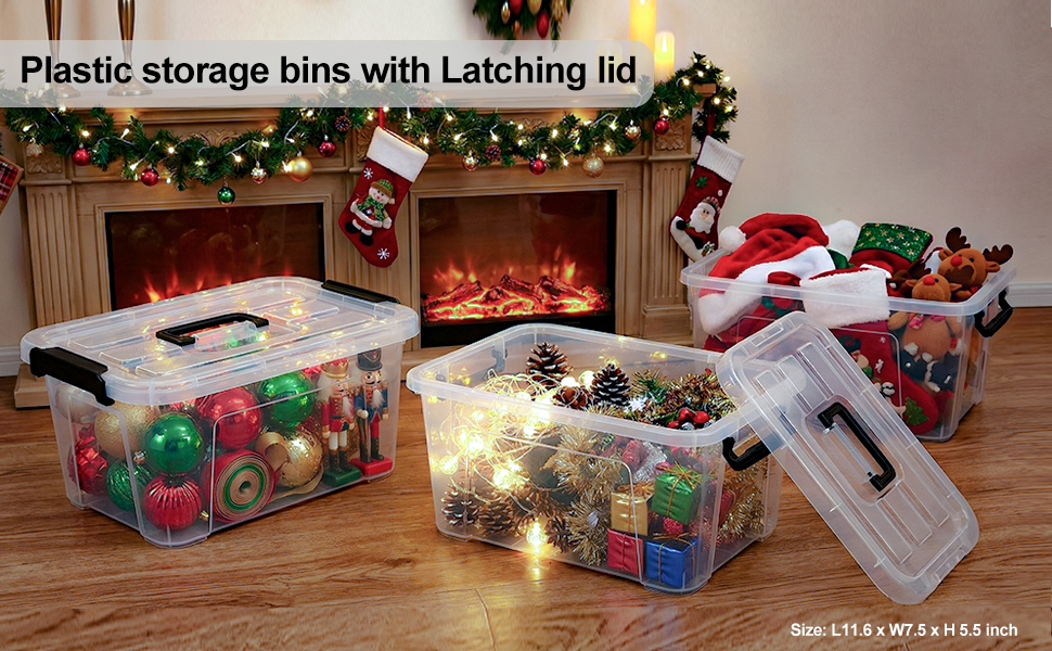 Storage Bins with Lids-Christmas