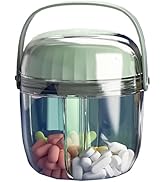 MURRI&MURRDI Pill Organizer with 4 Compartments, Travel Pill Box Portable Pill Case with Anti-Mix...