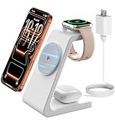 Magsafe Wireless Charging Station for iPhone: 3 in 1 15W Magnetic Portable Desktop Charging Stati...