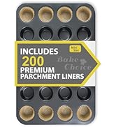 Bake Choice Mini Muffin Pan includes 200 Natural Mini Cupcake Liners, Mini Cupcake Pans Nonstick ...
