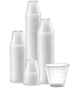 Disposable Medicine Cups (100 Count 1oz) with Embossed Measurements Marking, for Liquid and Dry M...