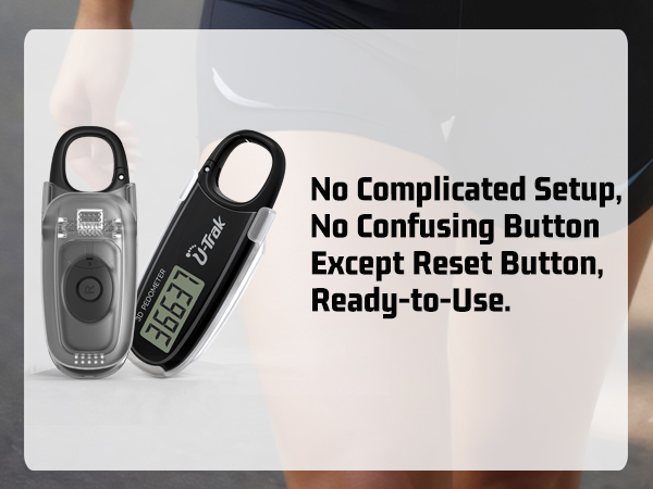 U-Trak 3D Pedometer for Walking with no complicated setup, ready to use