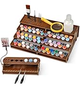 Bougimal Wooden Organizer Rack for Paint by Numbers – Storage 78 Pots & 35 Brushes, Paint by Numb...
