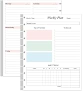 Weekly Planner Undated Refills - Letter Size 53 Sheets/106 Pages Colorful Weekly Planner for 11-D...