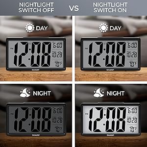 small clock with battery powered nightlight night light