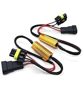 Qurbuns 2 PCS 9005/9006 LED Load Resistor Kit, 50W Headlight Bulb Decoder, Anti Flicker Harness R...