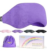 BeHoomi Sleep Mask, Weighted Eye Mask for Sleeping Microwave Warm Eye Compress, Natural Lavender ...