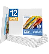 FIXSMITH Canvas Boards for Painting 8x10 Inch, Super Value 12 Pack White Blank Canvas Panels, 100...