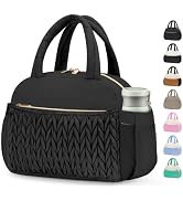 Coobiiya Cotton Quilted Lunch Bag,Cute Insulated Puffer Lunch Box for Women | Large Capacity Ther...