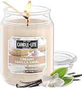 Candle-lite Scented Candles, Creamy Vanilla Swirl, 18 oz Jar, Proudly Poured in The USA, Aromathe...