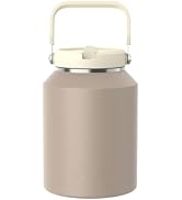Cafezi Half Gallon Insulated Water Bottle with Top Handle and Flip Straw | 64 oz Vacuum Insulated...