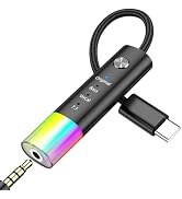AHFYCIH 3.5mm Jack Audio Adapter, USB C Headphone Adapter,Neon Light | Multiple Mode, Hi-Fi Bass,...